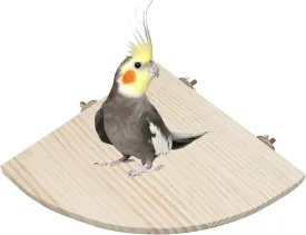 11.8  11.8 Inches Large Bird Perch Stand Platform, Natural Wooden Small Animals Cage Accessories, Rectangle Stand Perch Shelf for Parrot Parakeet Cockatiel Rat Hamster Guinea Pig Conure Chinchillas