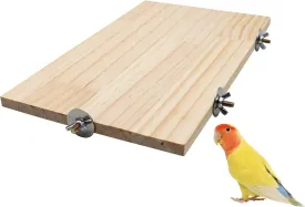 13.67.9 Inches Large Bird Perch Stand Platform, Natural Wooden Small Animals Cage Accessories, Rectangle Stand Perch Shelf for Parrot Parakeet Cockatiel Rat Hamster Guinea Pig Conure Chinchillas