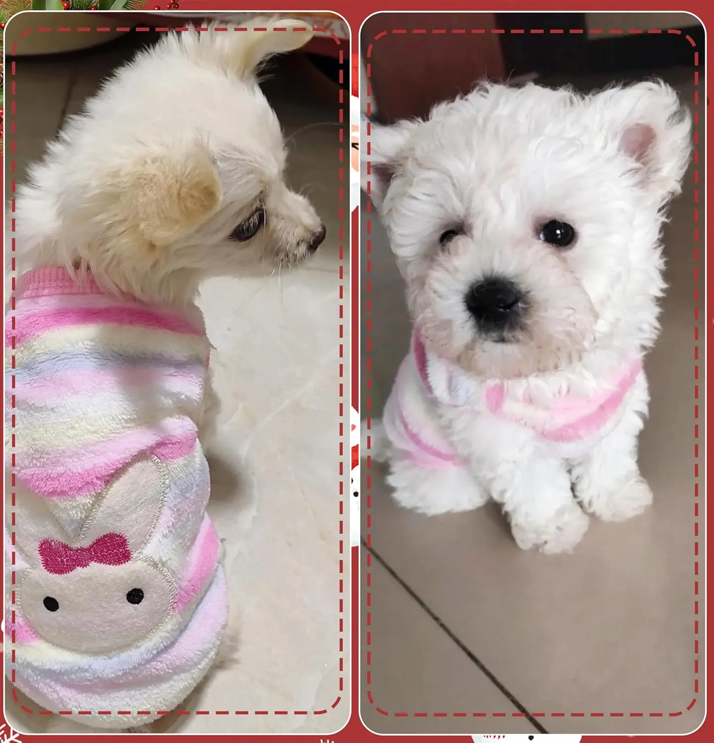 2 Pieces XS Chihuahua Cute Small Dog Puppy Winter Extra Small Pet Dachshund Clothing Fleece Sweater
