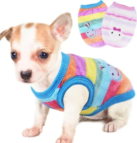 2 Pieces XS Chihuahua Cute Small Dog Puppy Winter Extra Small Pet Dachshund Clothing Fleece Sweater