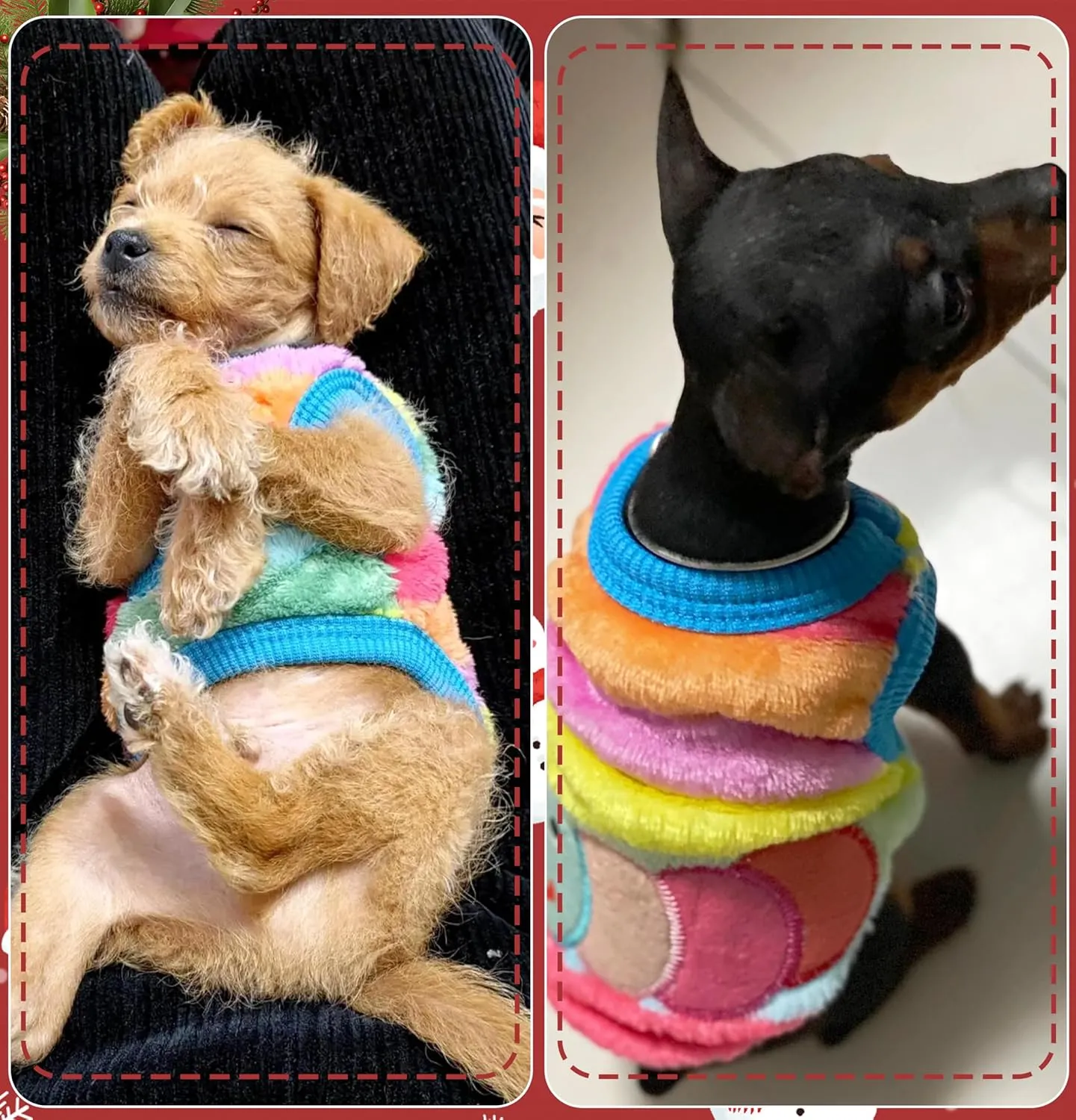 2 Pieces XS Chihuahua Cute Small Dog Puppy Winter Extra Small Pet Dachshund Clothing Fleece Sweater