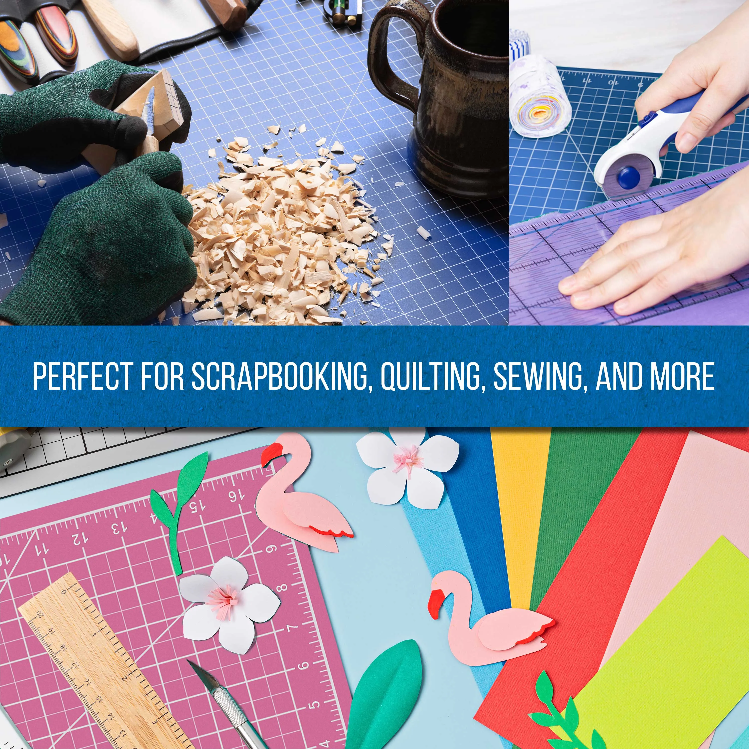 24" x 36" Pink/Blue Professional Self Healing 5-Ply Double Sided Durable Non-Slip Cutting Mat Great for Scrapbooking Quilting Sewing Arts & Crafts