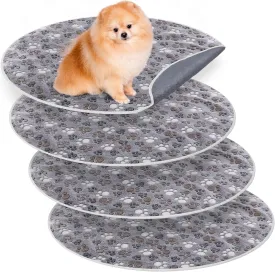 4 Pack Washable Whelping Pad Whelping Supplies Absorbent Reusable Puppy Training Pads Reusable Dog Mat for Floor Non Slip Washable Pee Mat for Dogs(Grey,32 Inch)