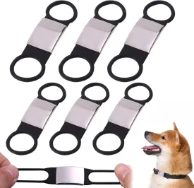 6 Pcs Dog Tags,Dog Name Tag Silencer for Slide On Dog Tags Personalized Name ID,Grade Silicone Replacement Tag Attachment Holder,2 Sizes