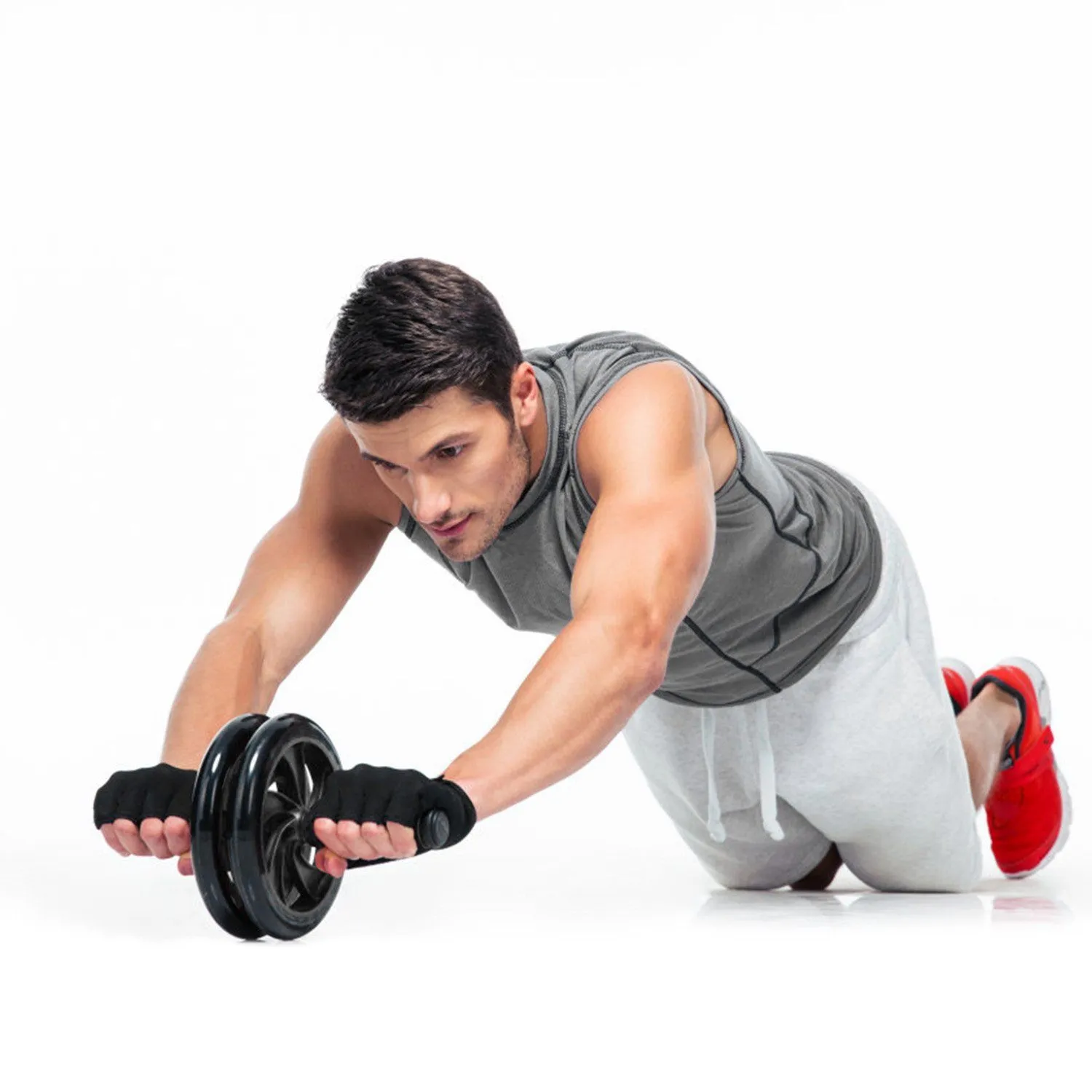 Ab Roller Wheel Fitness Exercise with Knee Pads