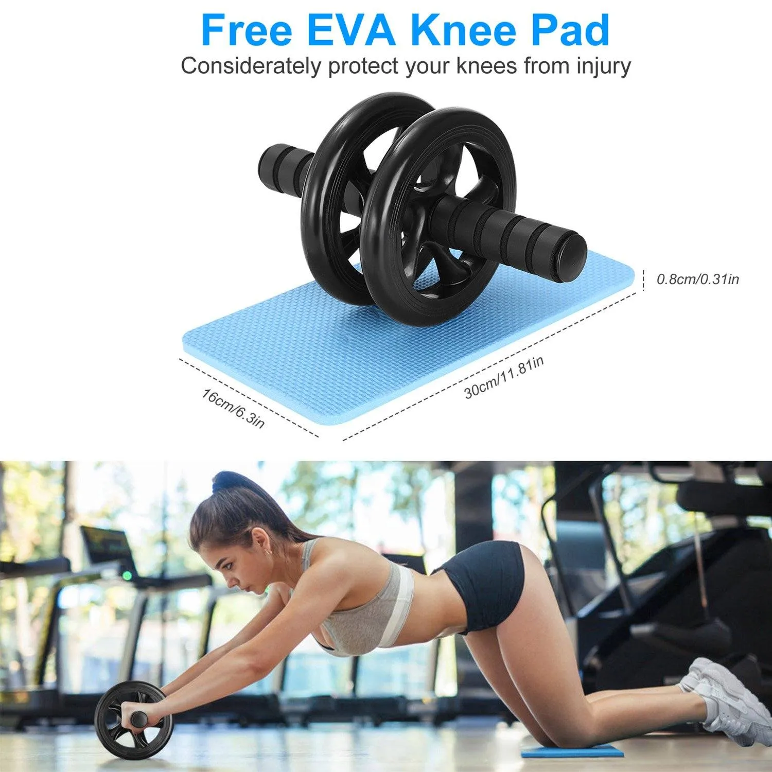 Ab Roller Wheel Fitness Exercise with Knee Pads
