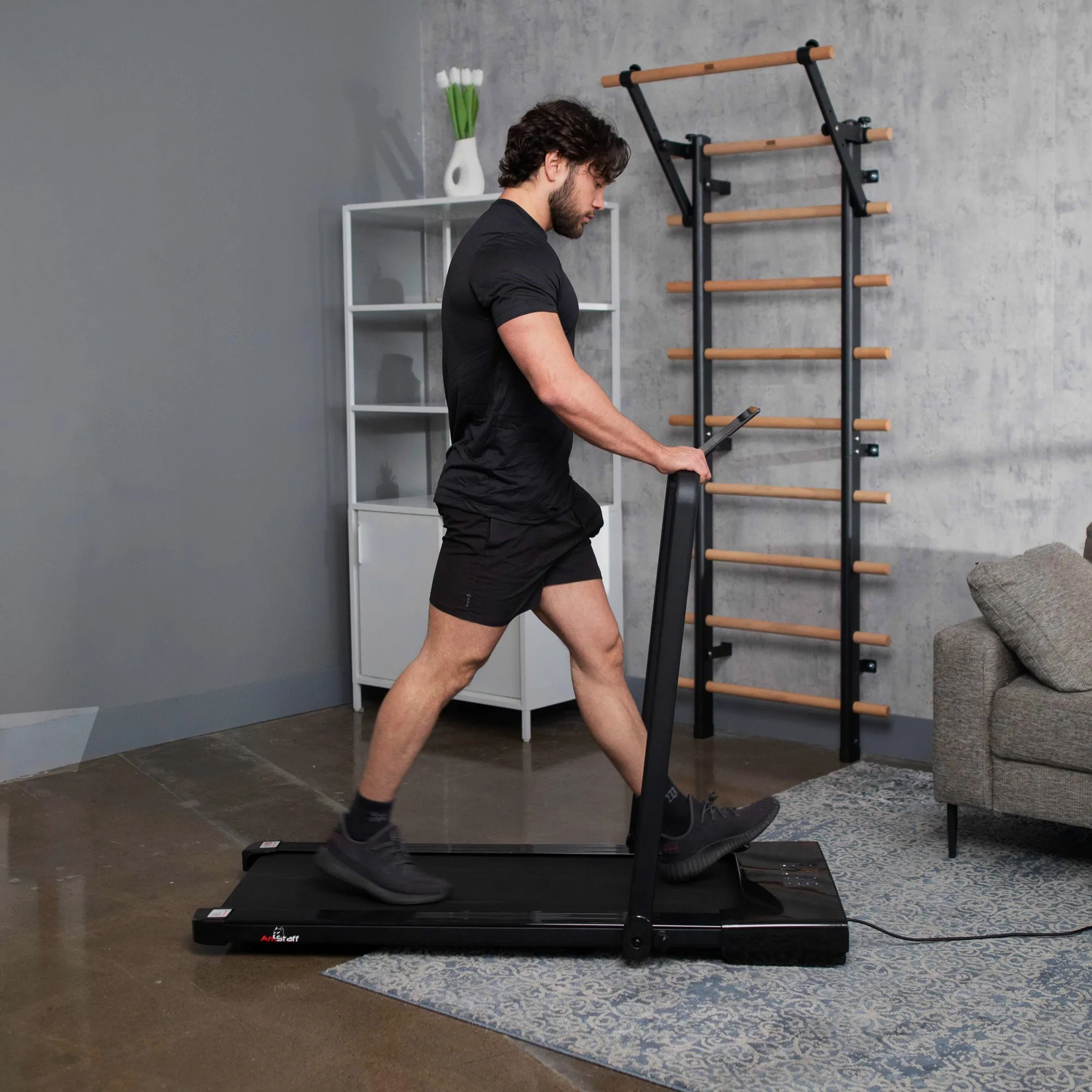 AmStaff Fitness 2-in-1 Walking Pad - Under Desk Foldable Treadmill