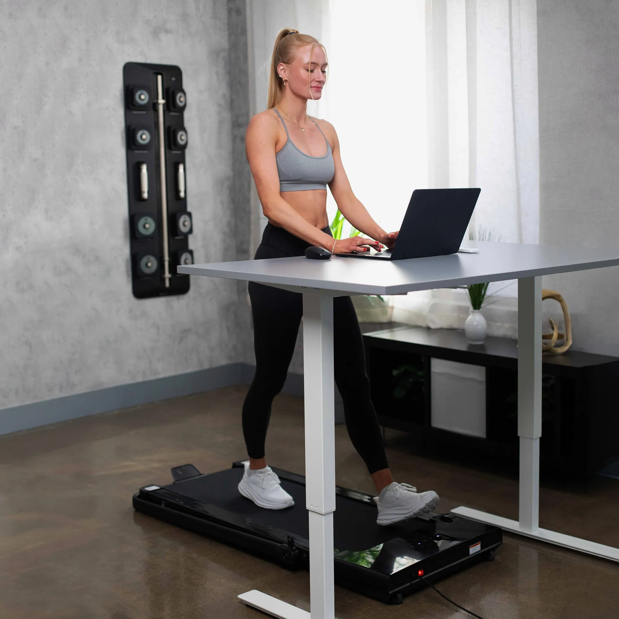 AmStaff Fitness 2-in-1 Walking Pad - Under Desk Foldable Treadmill