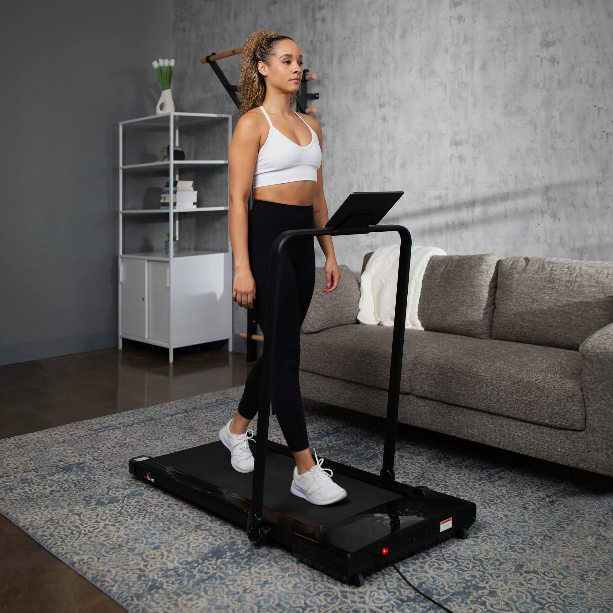 AmStaff Fitness 2-in-1 Walking Pad - Under Desk Foldable Treadmill