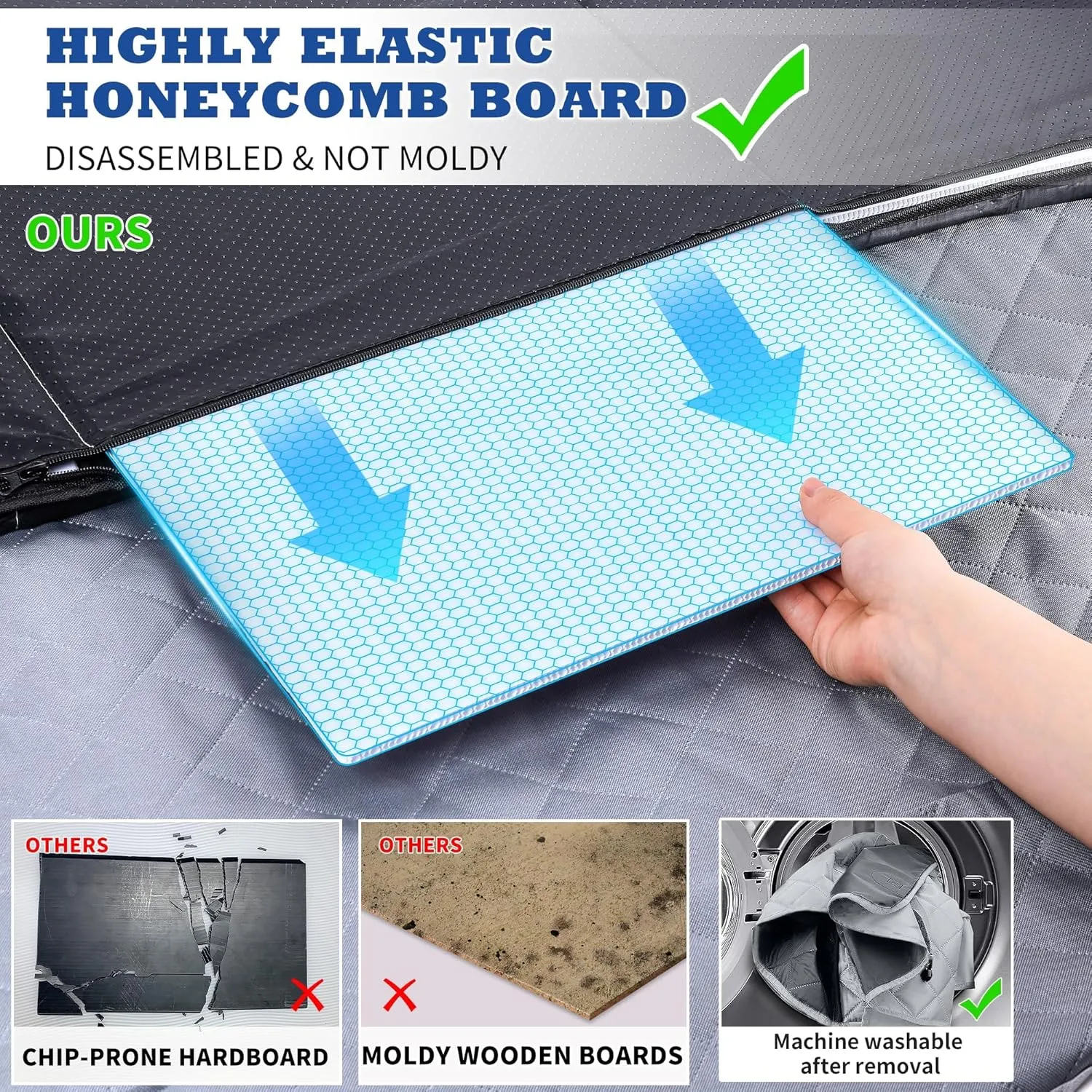 Back Seat Extender for Dogs, Large Space, Hard Bottom Car Seat Cover for Dogs, Waterproof Back Seat Pet Cover for Dog Hammock for Car (Black with Bone-Shaped Window, for Cars/SUV/Small Truck)