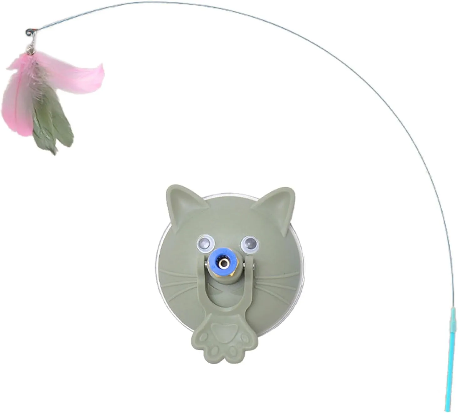 Cats Fishing Rod Toy,Cats Wand Stick with Strong Suction Cup,Interaction Indoor Chasing Toy,for Pet Exercise Entertainment