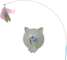 Cats Fishing Rod Toy,Cats Wand Stick with Strong Suction Cup,Interaction Indoor Chasing Toy,for Pet Exercise Entertainment