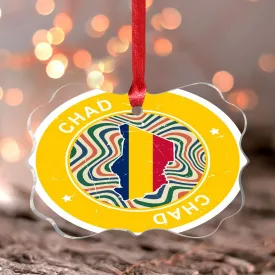 Christmas Ornaments 2023 Chad Acrylic Hanging Ornaments Country Flag Patriotic Color Christmas Bauble Flag Sports Bar Party Events Keepsake Collectible Gift Tree Decoration Stocking Name Tag