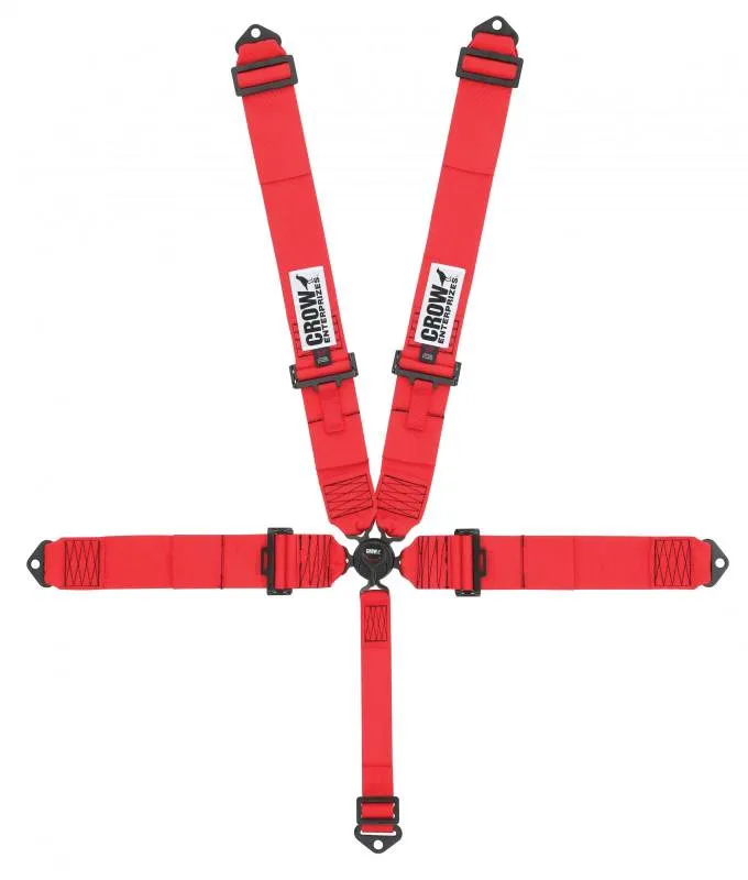 Crow 5-Way 3" Kam Lock Harness w/ Black Hardware - Red