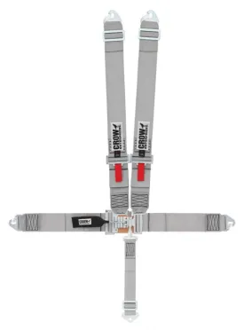 Crow 5-Way Duck Bill 3" Latch & Link Harness - 55'' Seat Belts - Gray