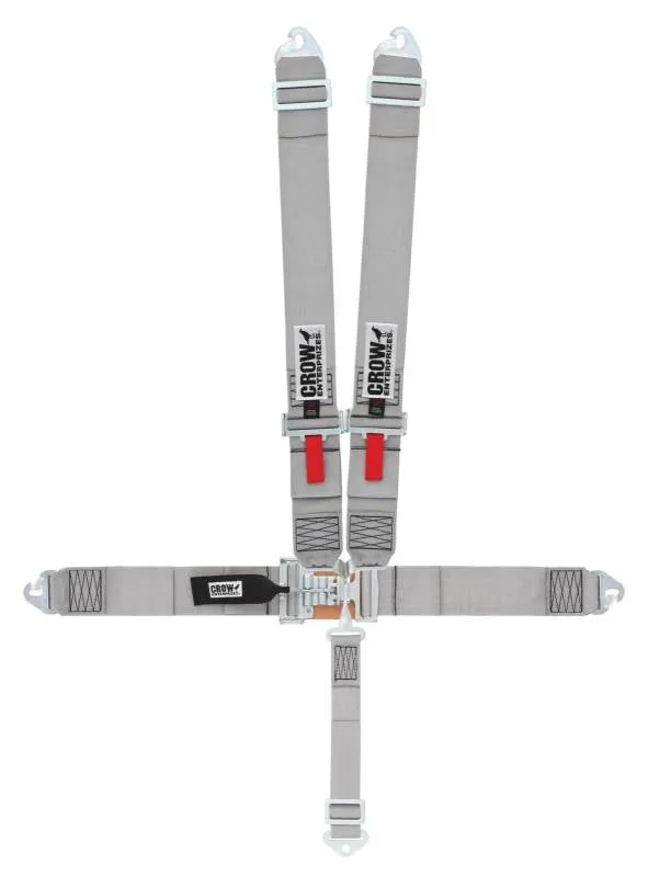 Crow 5-Way Duck Bill 3" Latch & Link Harness - 55'' Seat Belts - Gray