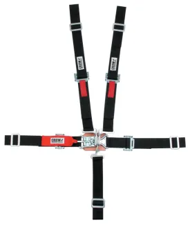 Crow 5-Way Quarter Midget 2" Latch & Link Harness - Black Hardware - SFI 16.2 - Red