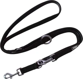 DDOXX Dog Lead Air Mesh, Adjustable 3 Length, 2m | Many Colors & Sizes | for Small, Medium & Large Dogs | Leash Training Running Long Short Strong Double Ended cat Puppy pet Kitten | Black, XS