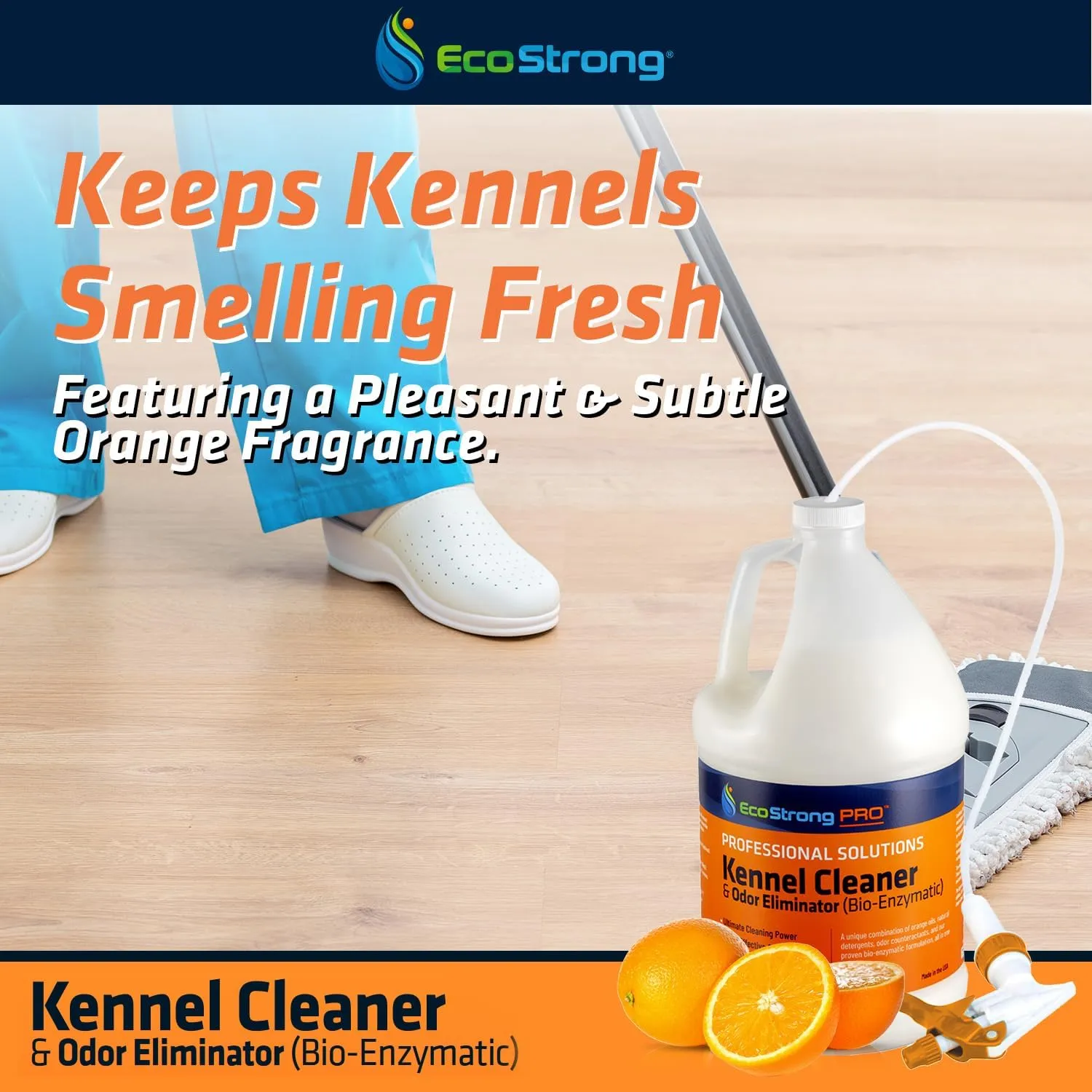 Dog Kennel Odor Eliminator Concentrate | Pet Odor Eliminator for Home and Outdoor Kennels | Multi-Surface Deodorizer and Cleaner - Natural Pet Safe Formula (128 Oz w Trigger Sprayer)