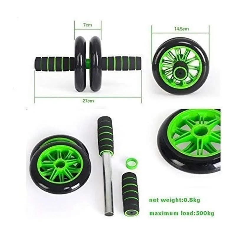 Double Wheel Total Body Roller With Knee Pad