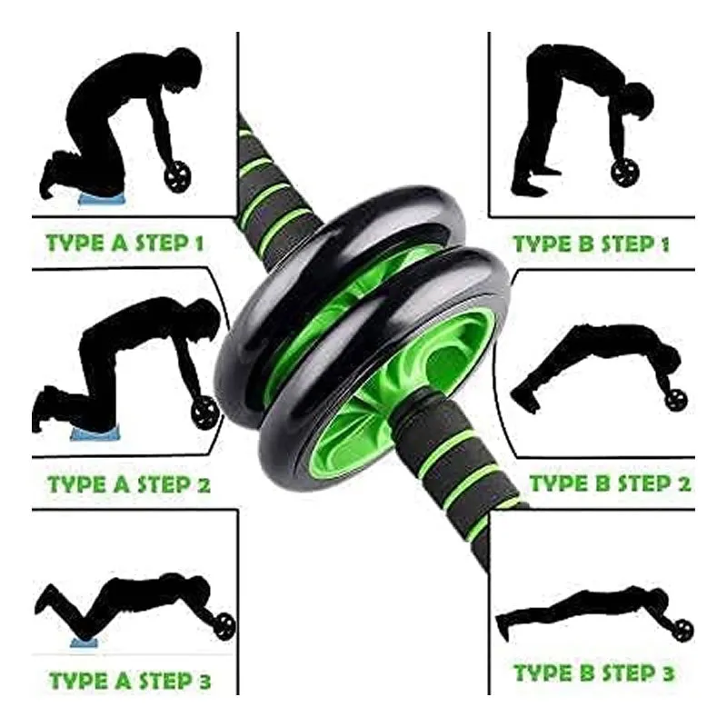 Double Wheel Total Body Roller With Knee Pad
