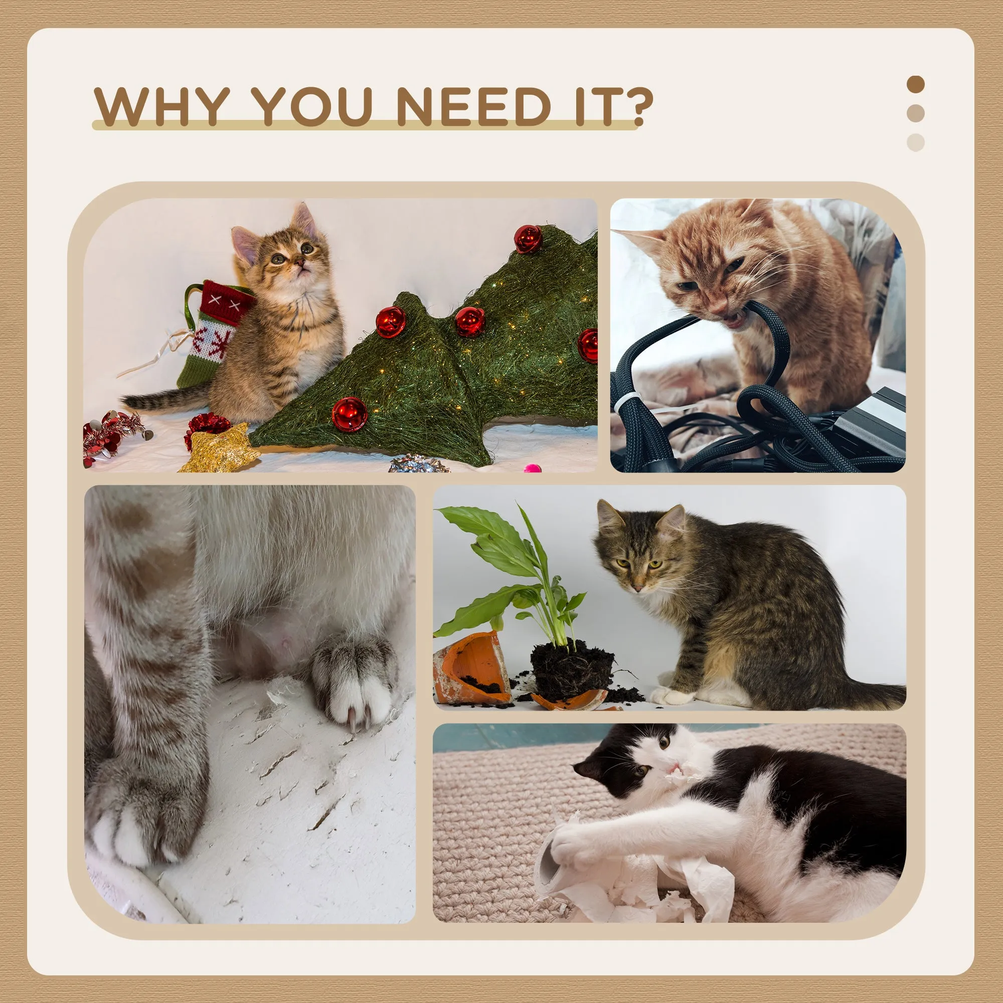 Elevated Cat Bed with Scratching Post, 43H-cm - Brown