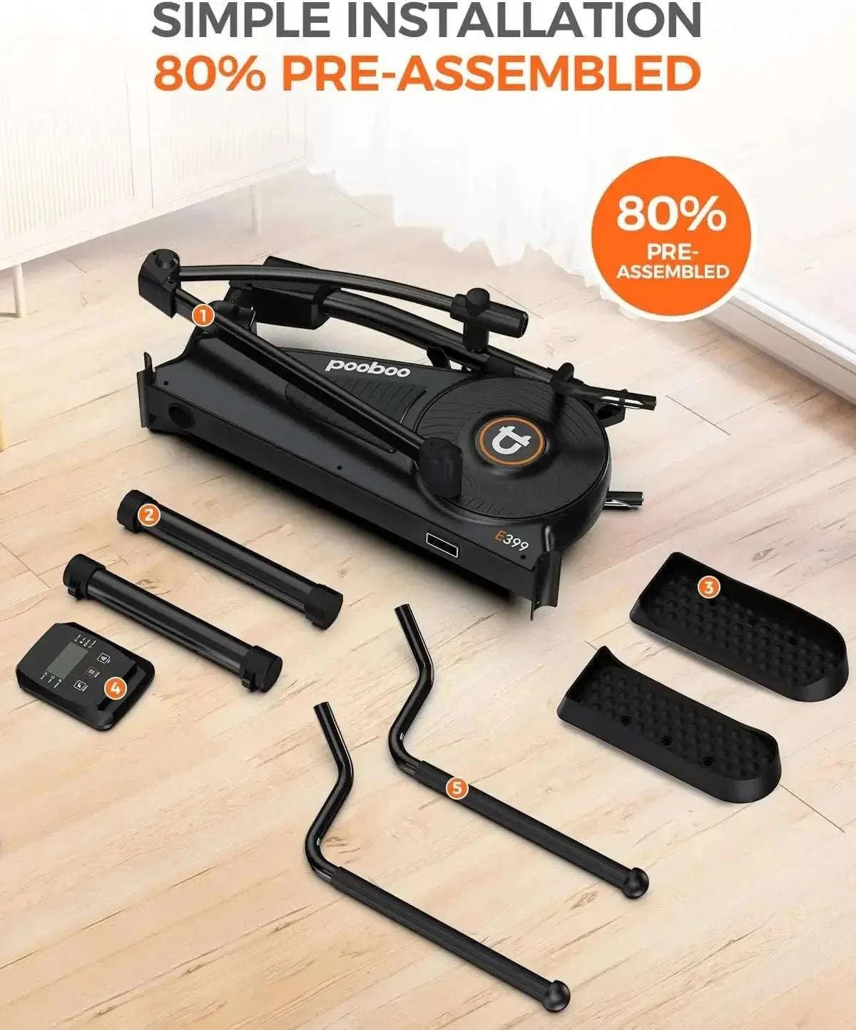 Elliptical Machine, Elliptical Exercise Machine with 16-Level Resistance&Hyper-Quiet Magnetic Driving System, Elliptical