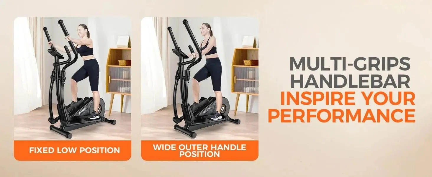 Elliptical Machine, Elliptical Exercise Machine with 16-Level Resistance&Hyper-Quiet Magnetic Driving System, Elliptical