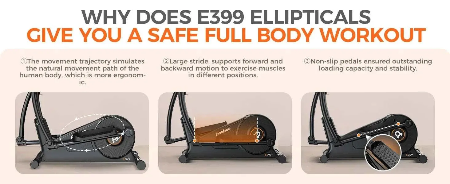 Elliptical Machine, Elliptical Exercise Machine with 16-Level Resistance&Hyper-Quiet Magnetic Driving System, Elliptical