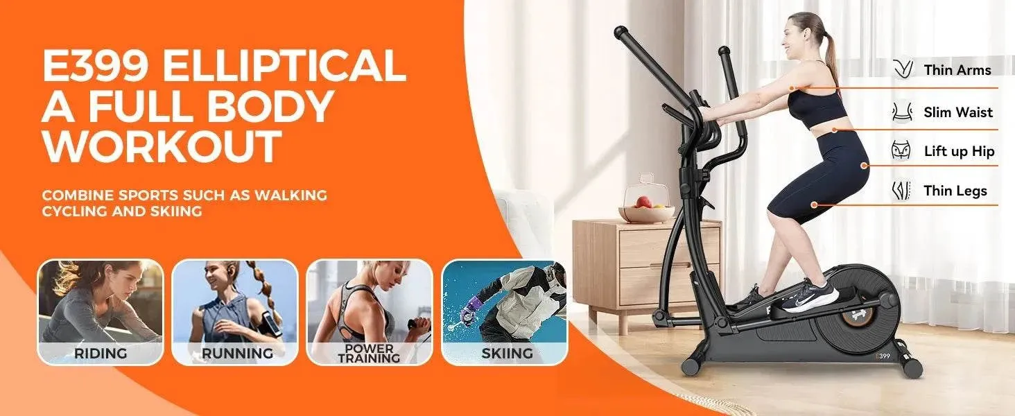 Elliptical Machine, Elliptical Exercise Machine with 16-Level Resistance&Hyper-Quiet Magnetic Driving System, Elliptical