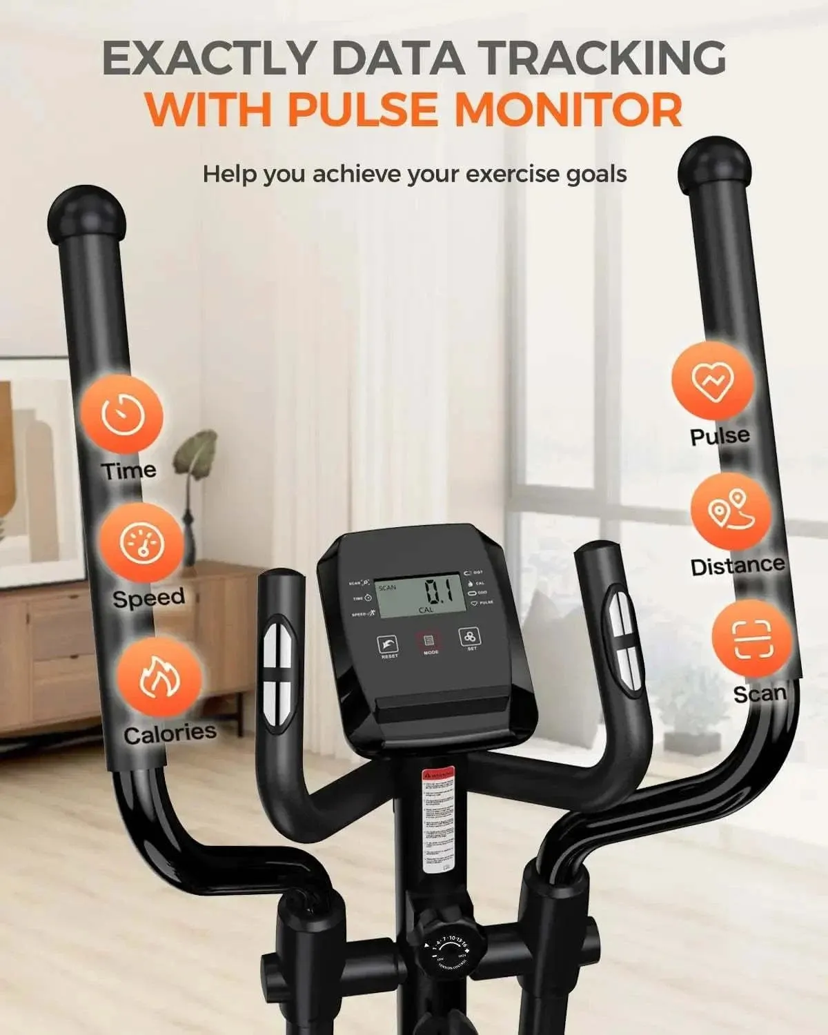 Elliptical Machine, Elliptical Exercise Machine with 16-Level Resistance&Hyper-Quiet Magnetic Driving System, Elliptical