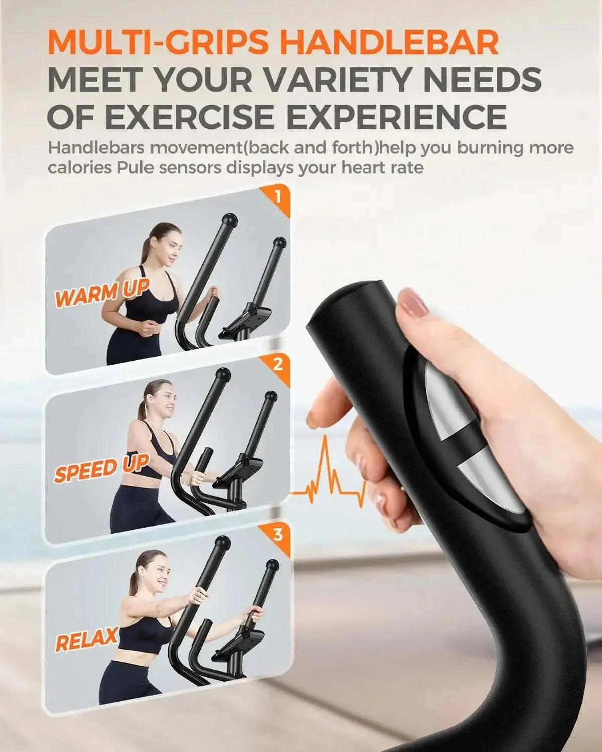 Elliptical Machine, Elliptical Exercise Machine with 16-Level Resistance&Hyper-Quiet Magnetic Driving System, Elliptical