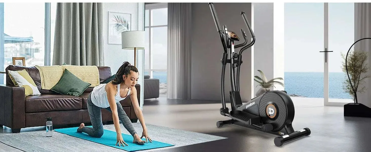 Elliptical Machine, Elliptical Exercise Machine with 16-Level Resistance&Hyper-Quiet Magnetic Driving System, Elliptical