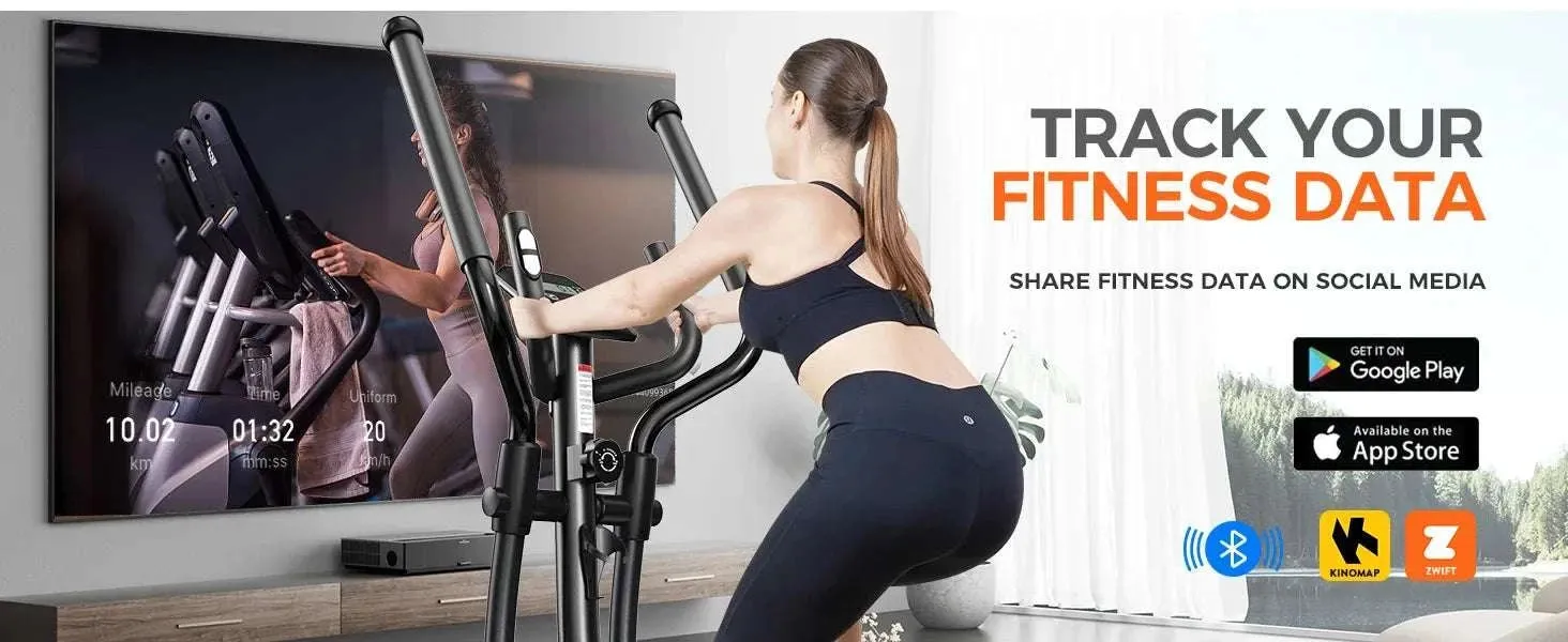 Elliptical Machine, Elliptical Exercise Machine with 16-Level Resistance&Hyper-Quiet Magnetic Driving System, Elliptical