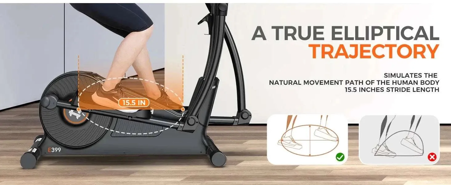 Elliptical Machine, Elliptical Exercise Machine with 16-Level Resistance&Hyper-Quiet Magnetic Driving System, Elliptical
