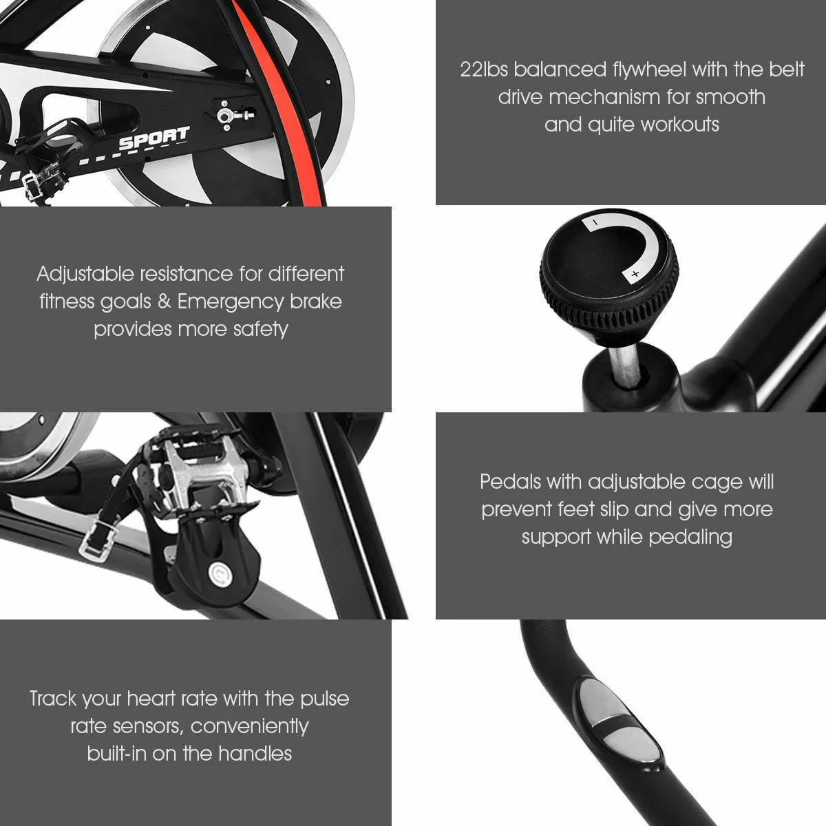 Exercise Indoor Bike  Cardio Adjustable Gym Workout