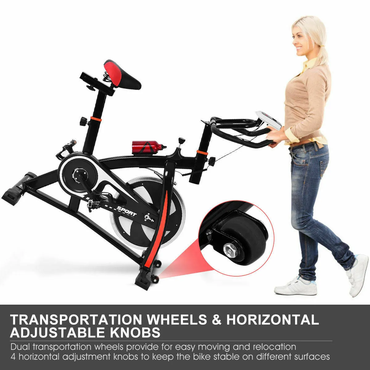 Exercise Indoor Bike  Cardio Adjustable Gym Workout