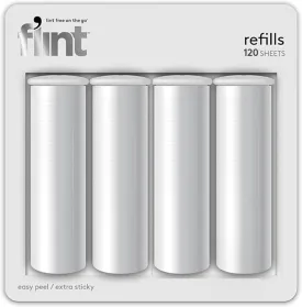 Flint Original Lint Roller Refill, Extra Sticky, Compatible with Flint Retractable Lint Roller, Lint Rollers for Pet Hair Extra Sticky Refill - Pack of 4