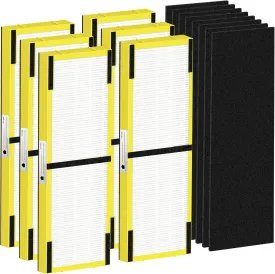 FLT4825 HEPA Filter B Replacement Compatible with G-Guardian Air Purifiers AC4825 AC4825E AC4825W AC4300 AC4800 AC4900 AC4850,6 H13 True HEPA Filters 8 Carbon Pre-Filters