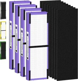 FLT4850PT HEPA Filter B Pet Replacement Compatible with G-Guardian Air Purifier AC4825 AC4825E AC4850PT AC4300 AC4800 AC4900 AC4850,4 H13 True HEPA Filters & 8 Activated Carbon Pre-Filters,#FLT4825