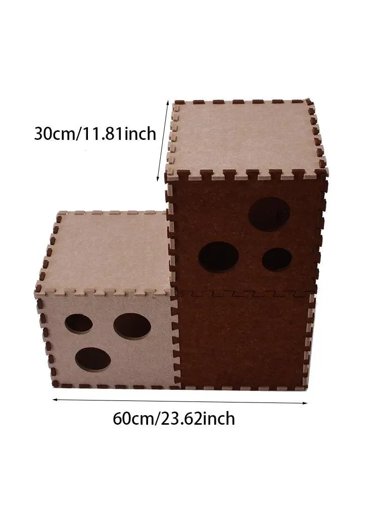Foldable Box Cat Condo with Scratcher Board