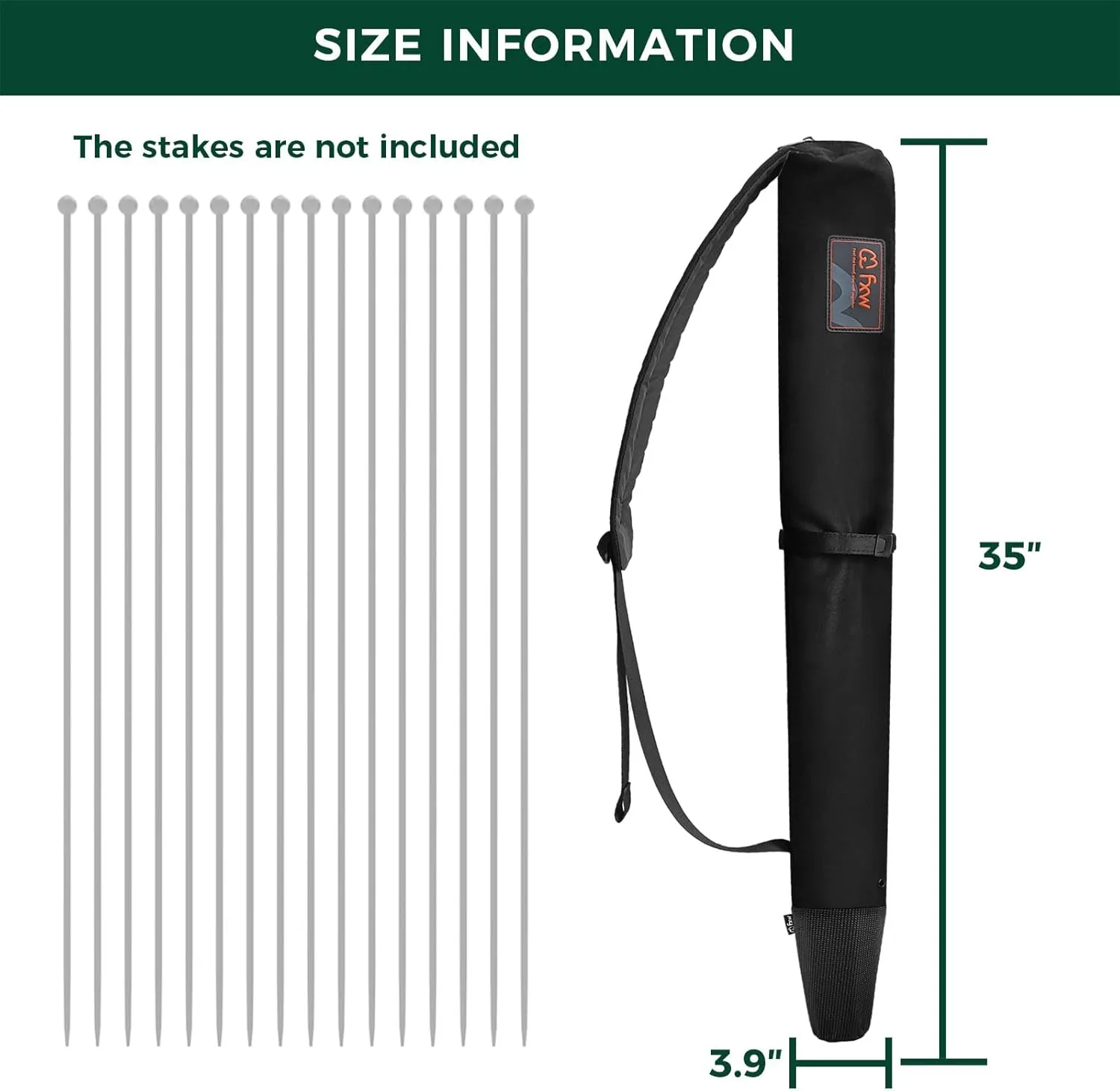 FXW Stake Bag Designed for Storing and Carrying While Camping, Suitable for All Dog Pen Brands