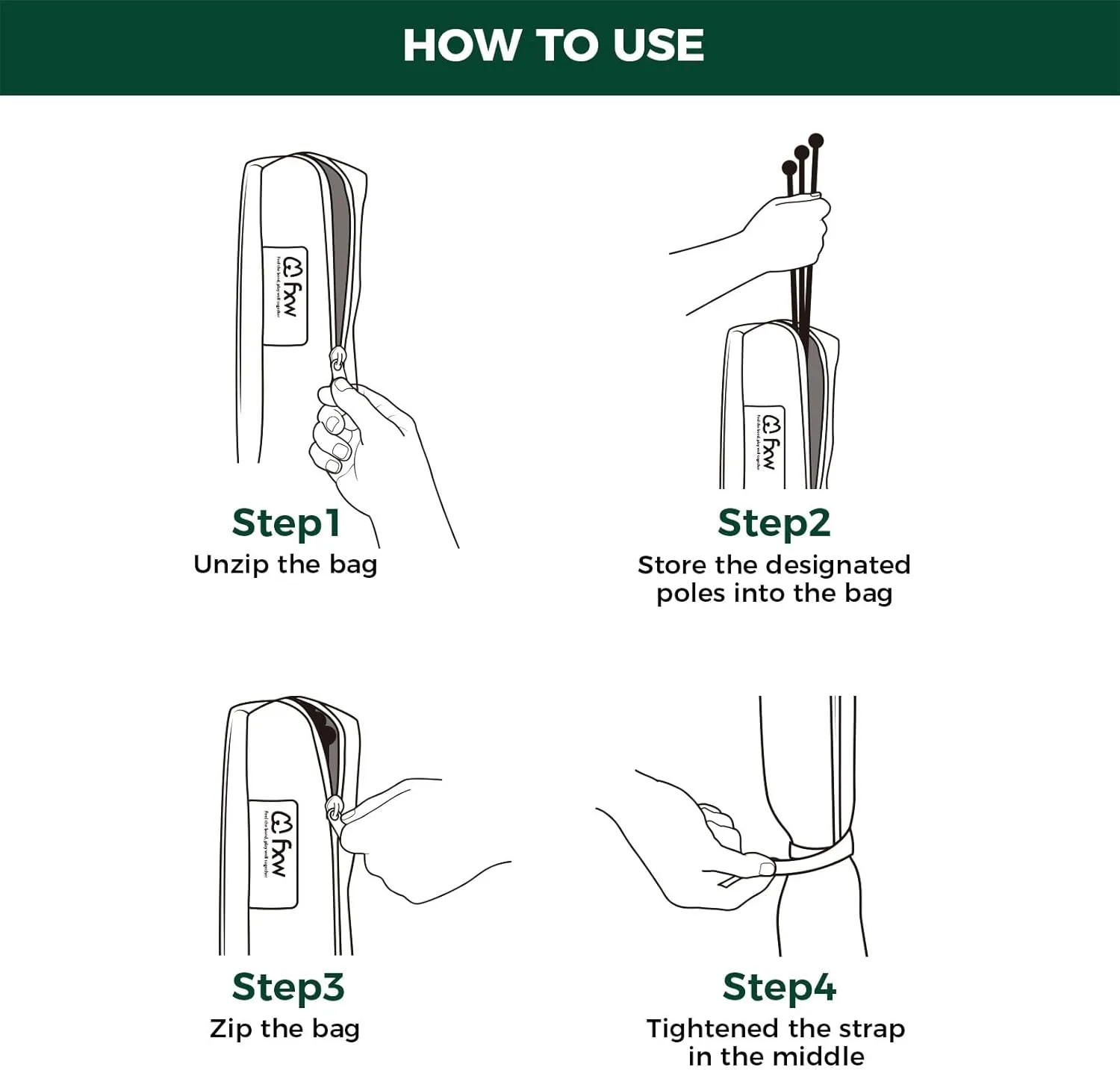 FXW Stake Bag Designed for Storing and Carrying While Camping, Suitable for All Dog Pen Brands