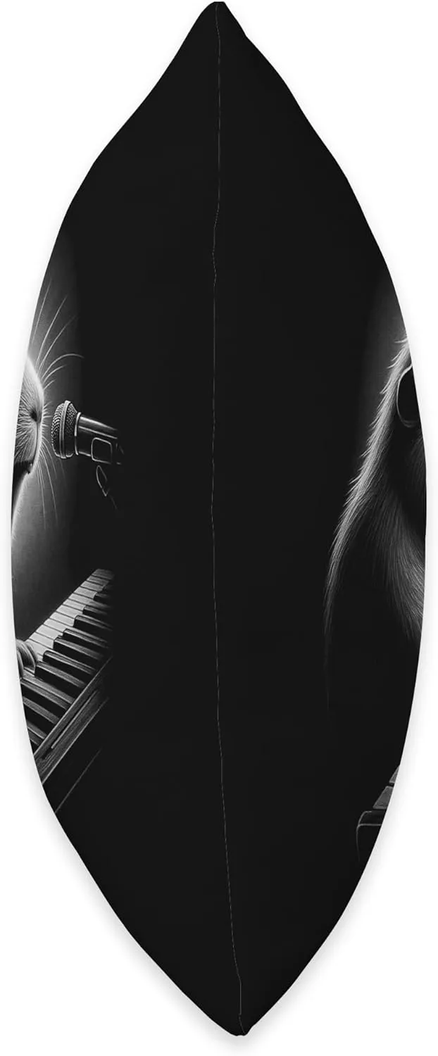 Guinea Pig Playing Keyboard Piano Player Pet Lover Throw Pillow