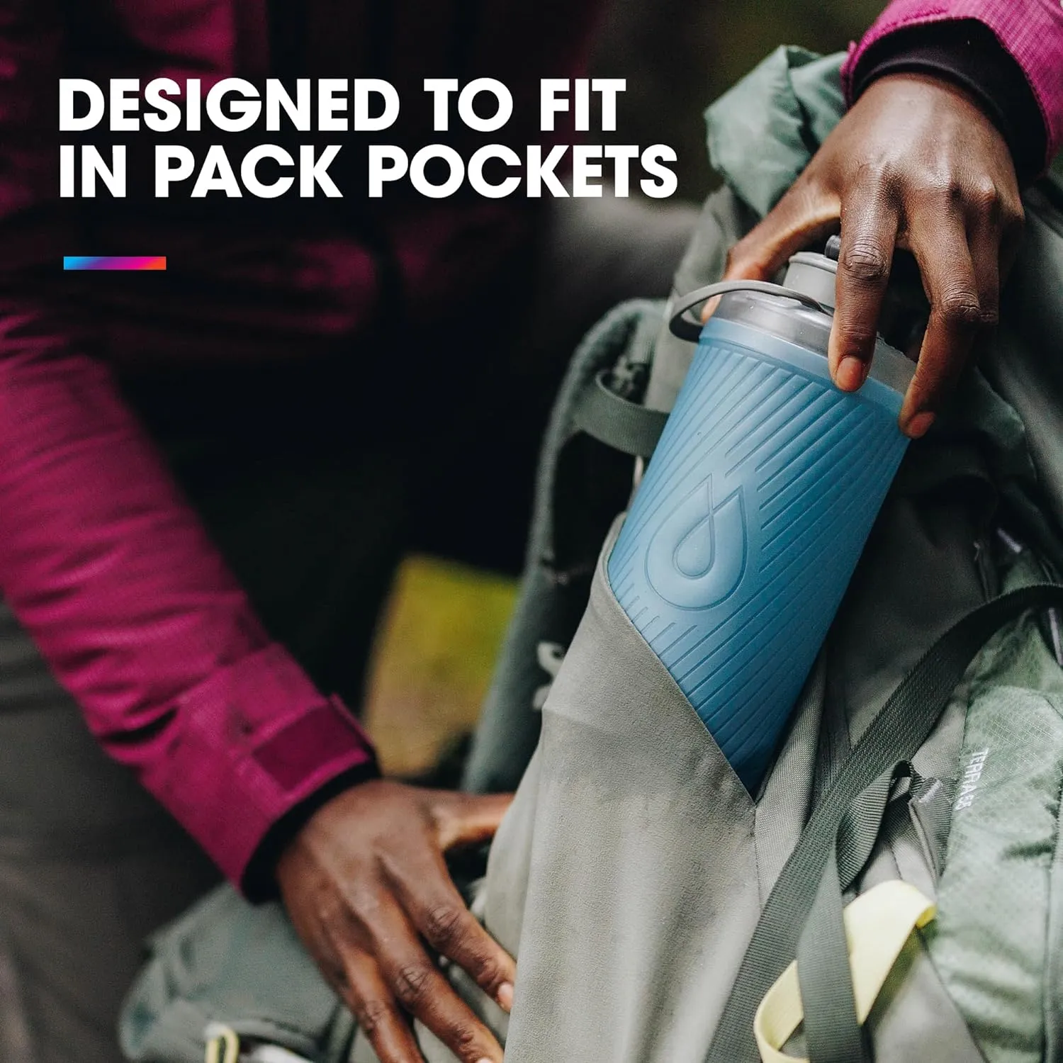 HydraPak Flux - Collapsible Backpacking Water Bottle (750ml, 1L, 1.5L) - BPA Free, Ultra Light, Spill-Proof Twist Cap