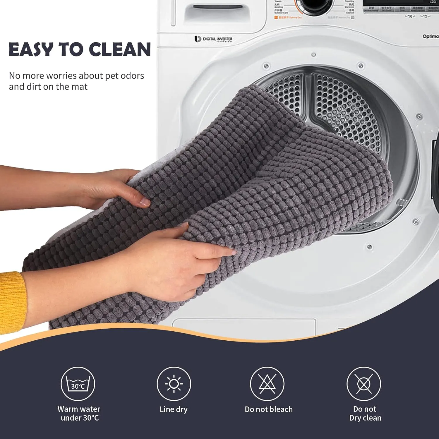 IEUUMLER Dog Bed, Reversible Washable Bed Mat, Soft Premium Plush Dog Crate Pad, Pet Cushion Sleeping Mattress for Small/Medium/Large Dogs and Cats FC014 (Gray,30"*20")