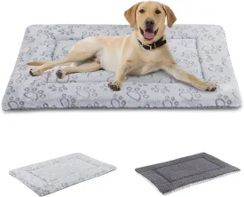 IEUUMLER Dog Bed, Reversible Washable Bed Mat, Soft Premium Plush Dog Crate Pad, Pet Cushion Sleeping Mattress for Small/Medium/Large Dogs and Cats FC014 (Gray,30"*20")