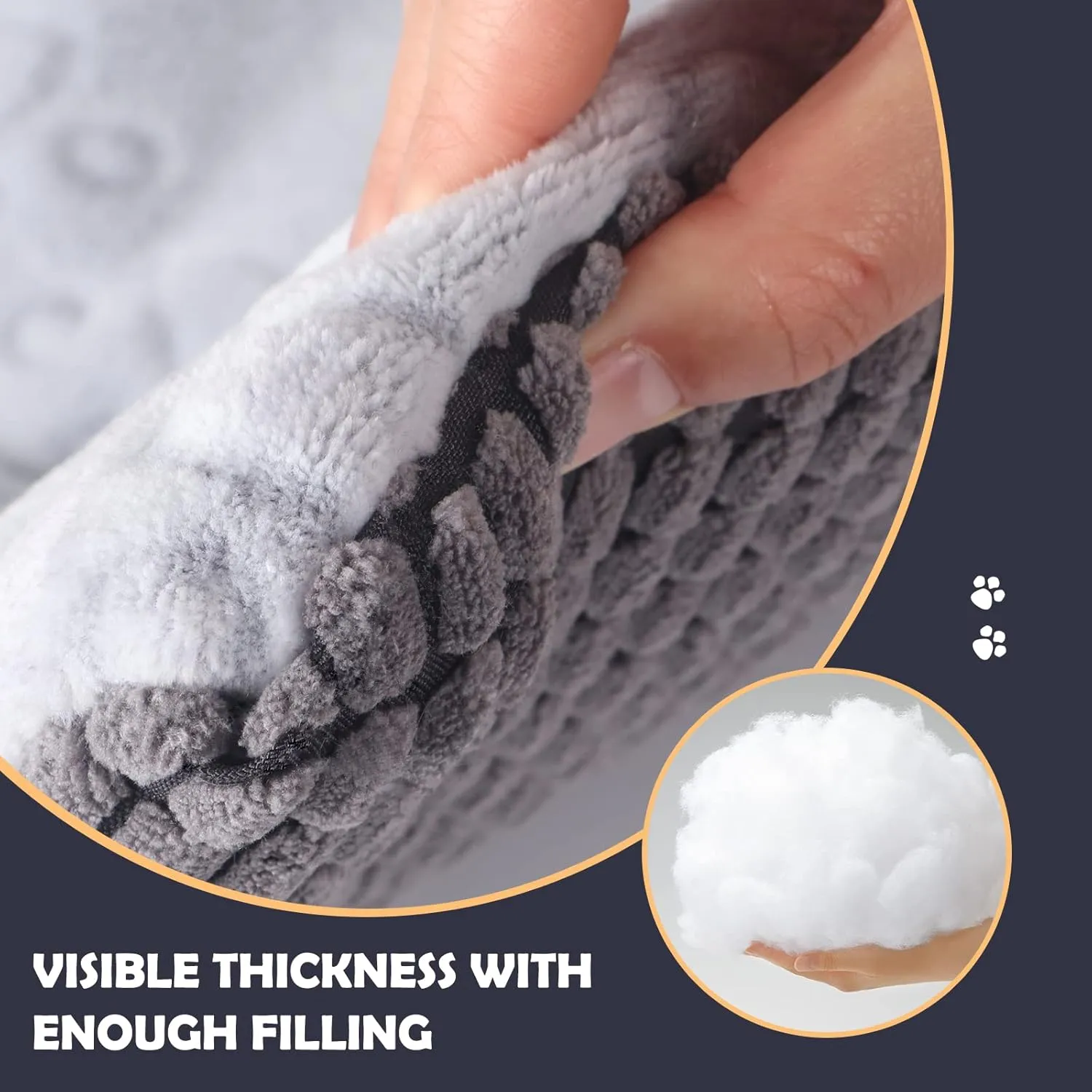 IEUUMLER Dog Bed, Reversible Washable Bed Mat, Soft Premium Plush Dog Crate Pad, Pet Cushion Sleeping Mattress for Small/Medium/Large Dogs and Cats FC014 (Gray,30"*20")