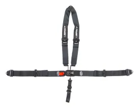 Impact Standard Latch & Link Harness - V-Type Shoulder Harness/Pull Up Adjust - Black