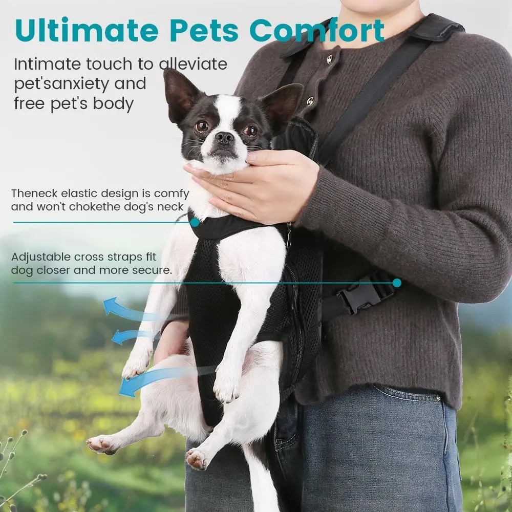 Inspack Dog Cat Backpack Carrier, Dog Carrier Backpacks for Small Medium Dogs, Pet Dog Front Chest Carriers Backpack, Puppy Carrier Sling Backpack, Holder Papoose for Baby Cat BodyMedium Size